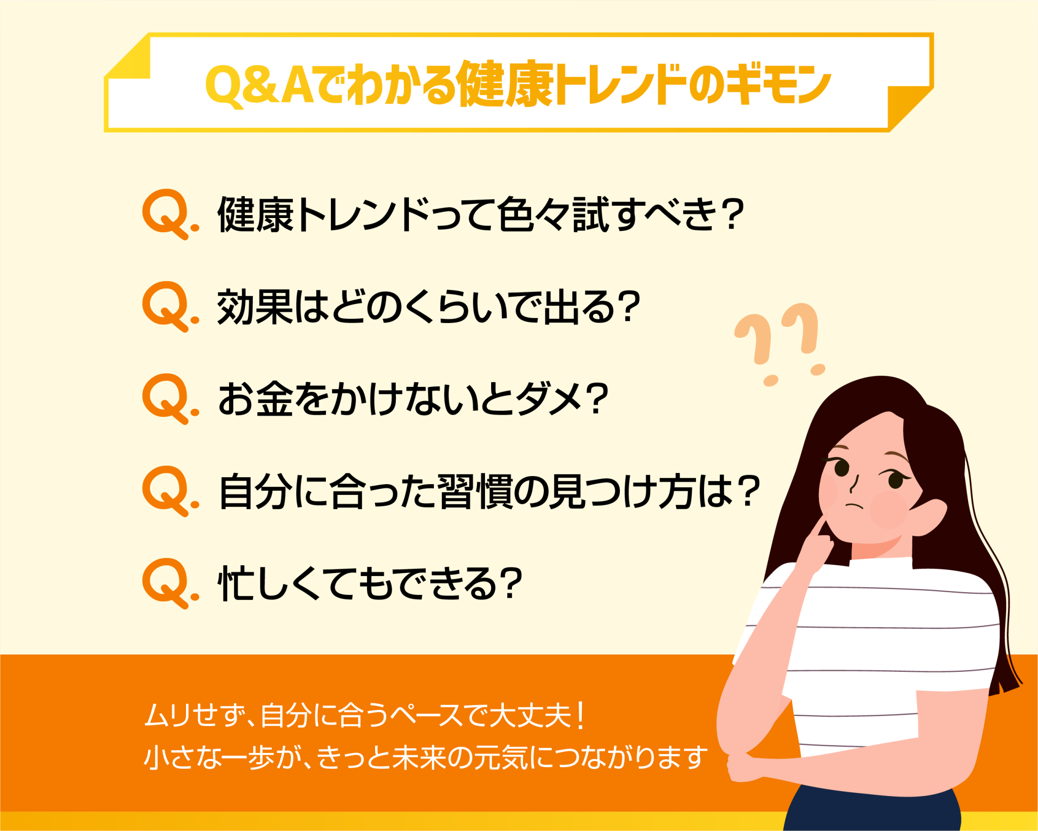 Q&Aでわかる健康トレンドのギモン
