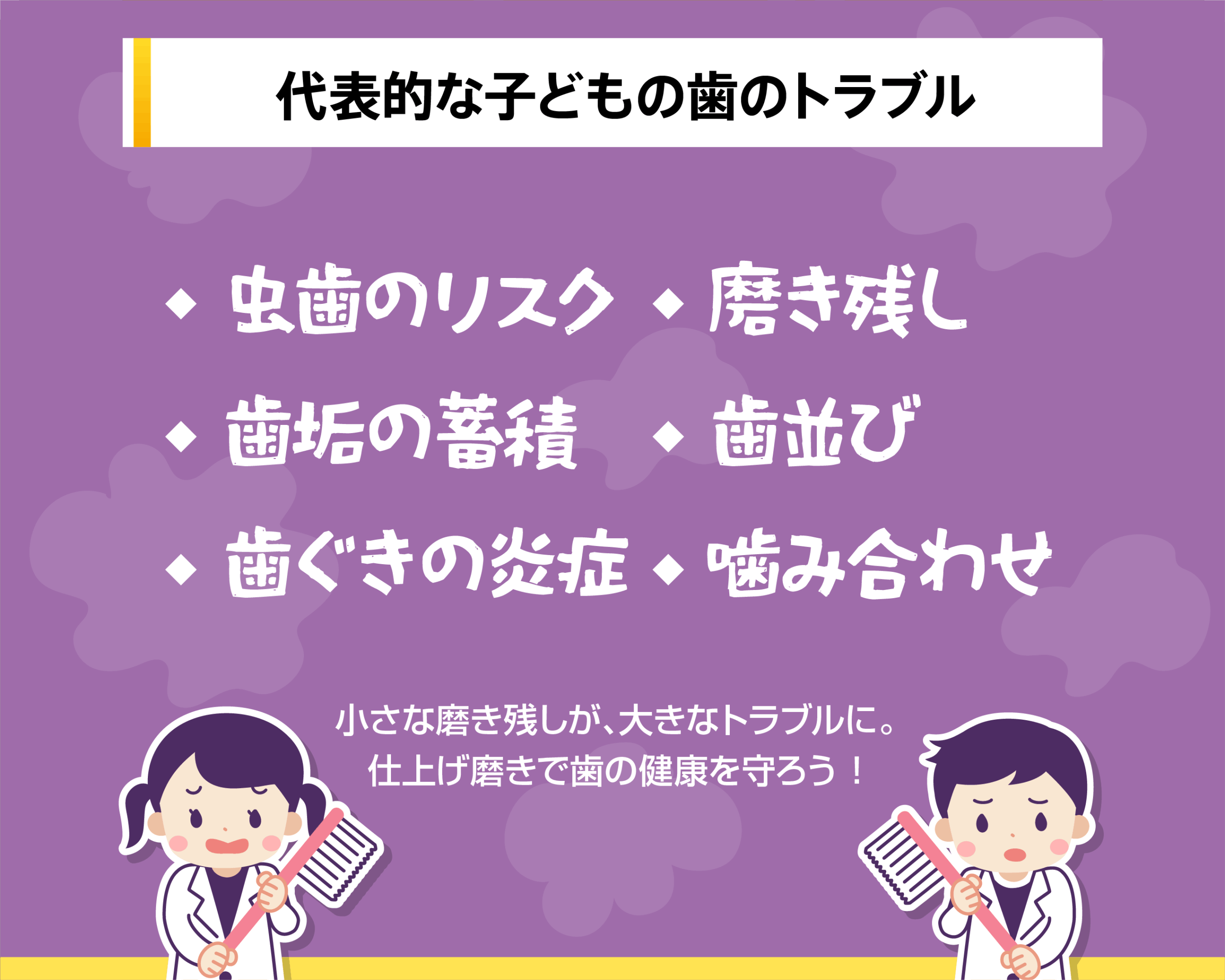 代表的な子どもの歯のトラブル